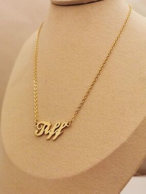 Gold Script Initials Necklace - Personalized Women's Jewelry (TIFF)
